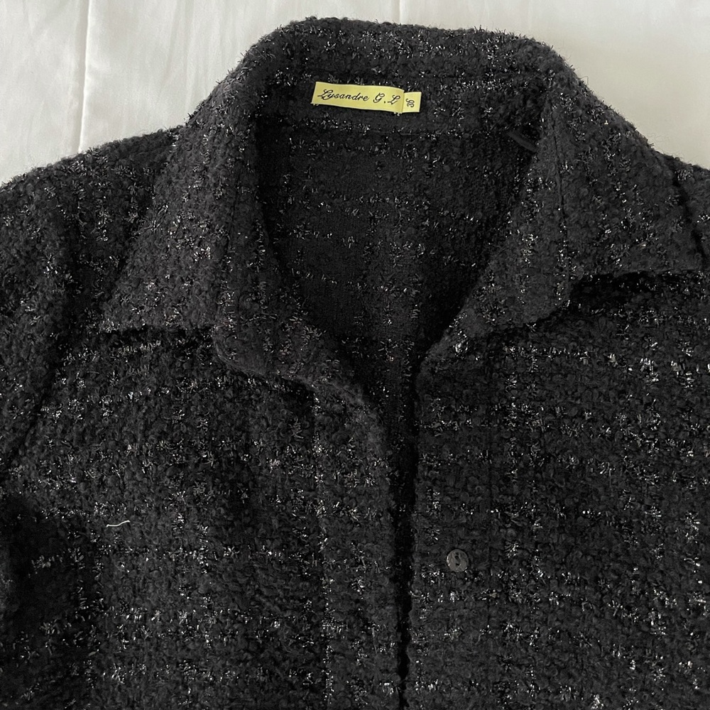 LYSANDRE PARIS Long Tweed Overshirt Coat! Very Sex in the City look! - Picture 7 of 10